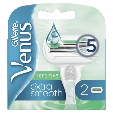 Сменные кассеты для станка Gillet Venus 5 Extra Smooth sensetive 2 шт. - 1 Сменные кассеты для станка Gillet Venus 5 Extra Smooth sensetive 2 шт. - 1