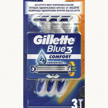 Одноразовые станки Gillete Blue3 comfort 3 шт. - 1